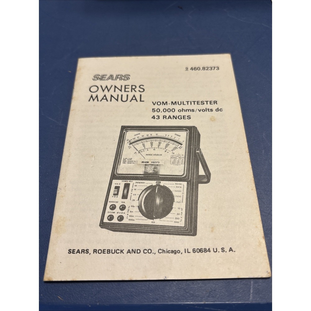 Sears 82373 Analog Multimeter VOM Tester w Manual Leads Micronta Case - Picture 11 of 13